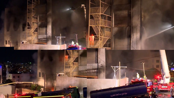 اندلاع حريق هائل في مصنع إسفنج بالأردن